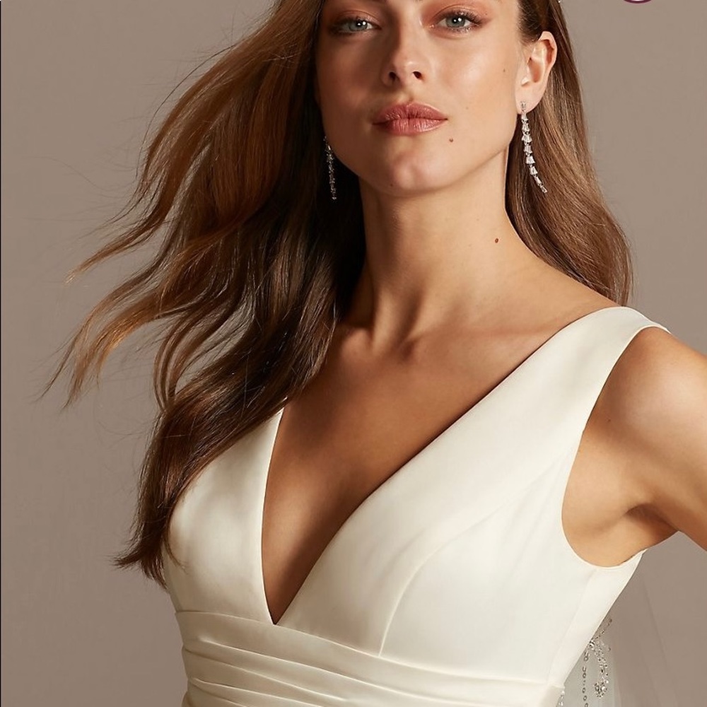 Cummerbund Satin Ball Gown Wedding Dress Gem